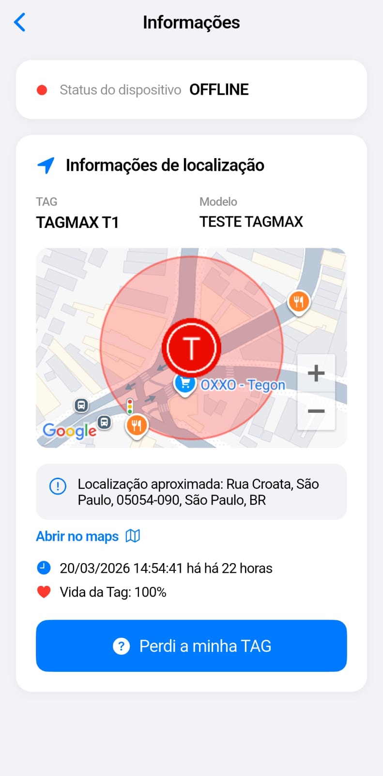 Informações da TAG