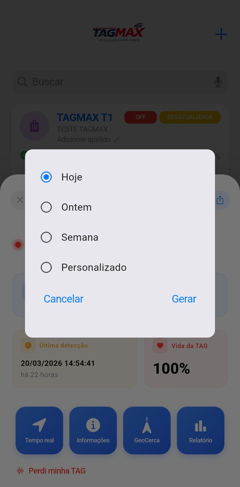 Filtro de Relatório